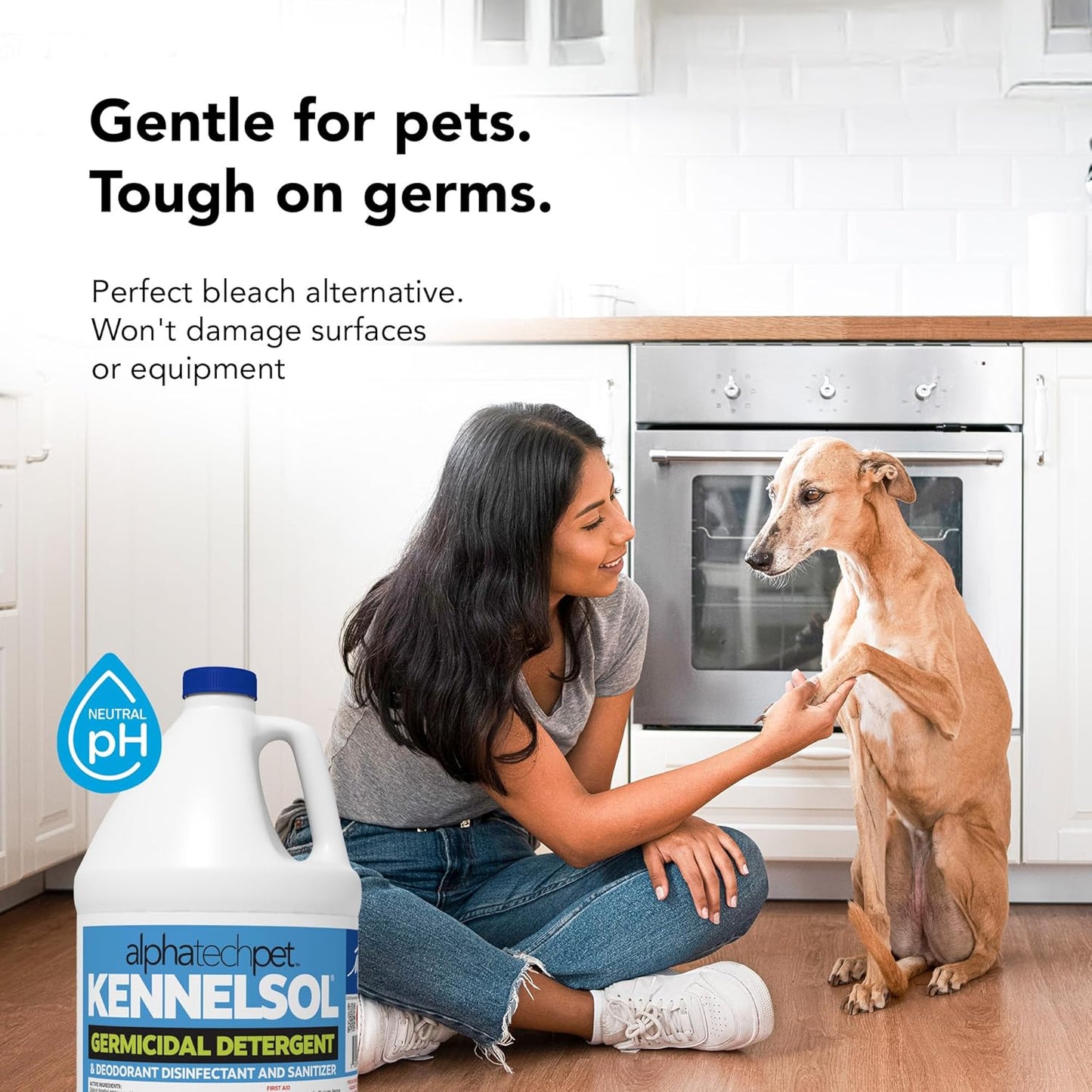 KennelSol Disinfectant & Cleaner for Kennels, 128 fl oz, 1 ct | EPA-Registered, Concentrated Formula, Industrial Germicidal Detergent and Deodorizer for Shelters and Rescue Organizations