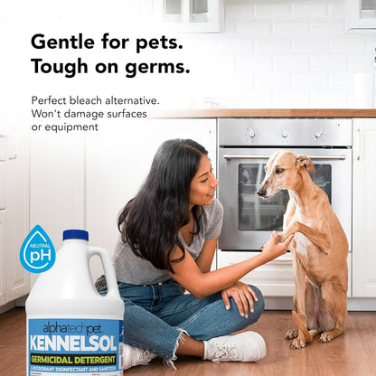 KennelSol Disinfectant & Cleaner for Kennels, 128 fl oz, 1 ct | EPA-Registered, Concentrated Formula, Industrial Germicidal Detergent and Deodorizer for Shelters and Rescue Organizations