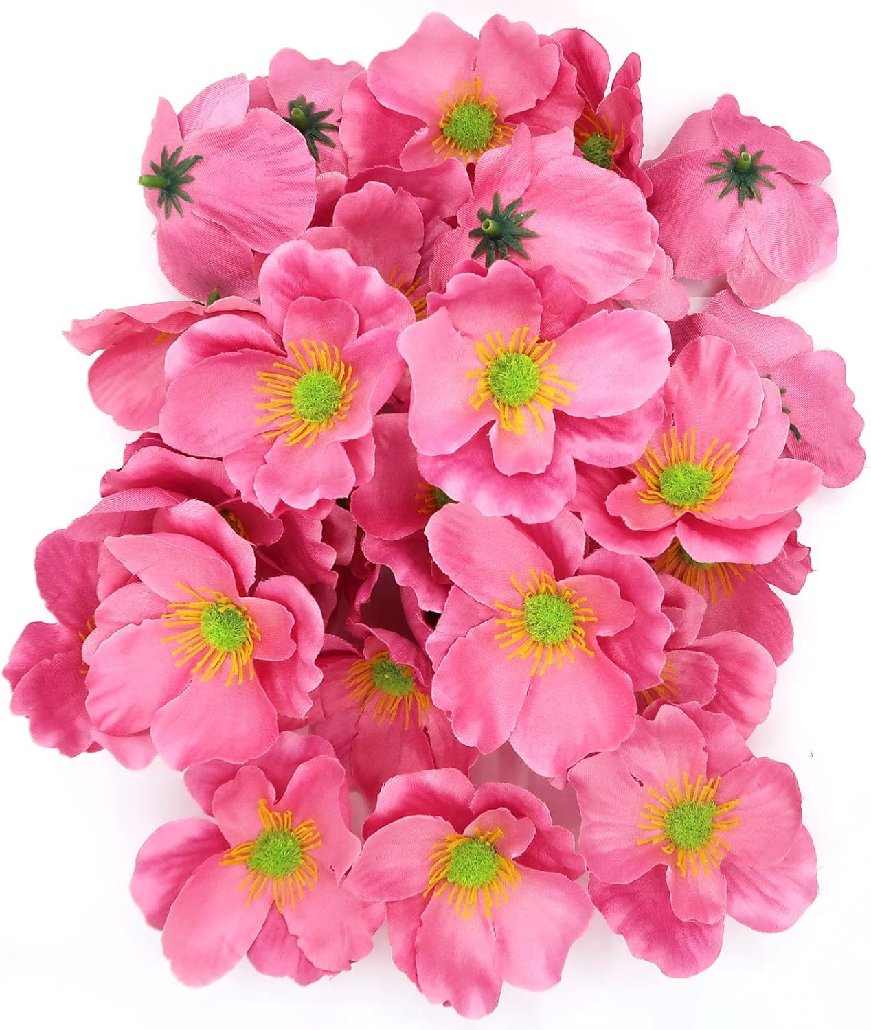 20pcs Artificial Poppy Flower Heads, Red | Fake Flower Heads, Faux Poppy, DIY Handmade, Wedding Photography Party Home Decoration