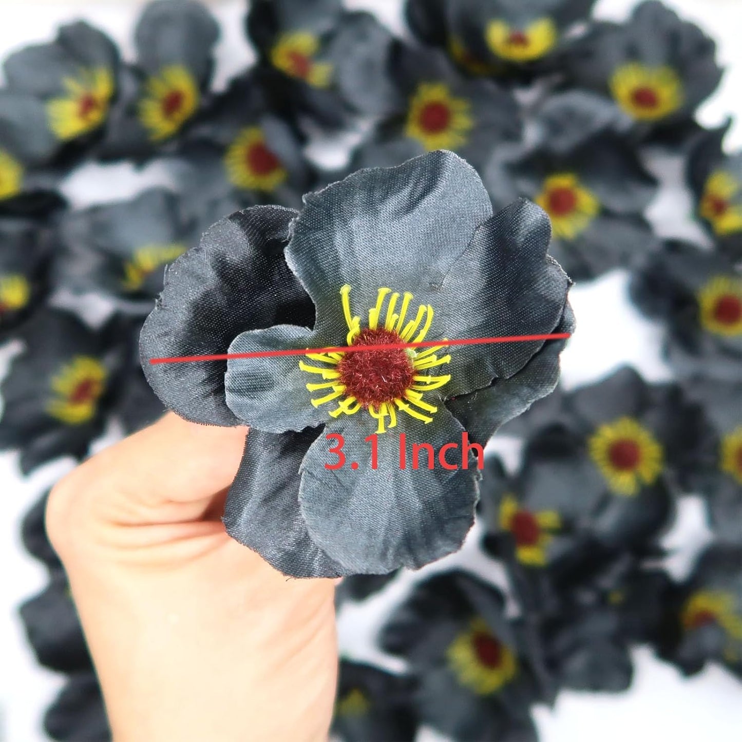 20pcs Artificial Poppy Flower Heads, Red | Fake Flower Heads, Faux Poppy, DIY Handmade, Wedding Photography Party Home Decoration