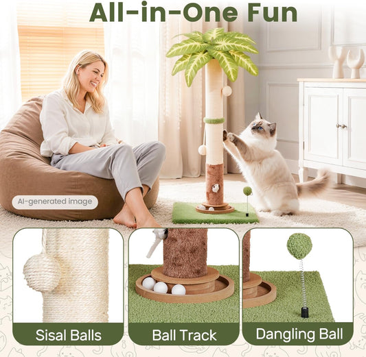 Cat Scratching Post for Indoor Large Kitten Scratch, 35" Tall