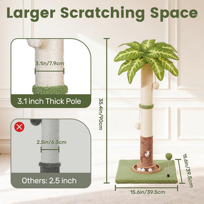 Cat Scratching Post for Indoor Large Kitten Scratch, 35" Tall