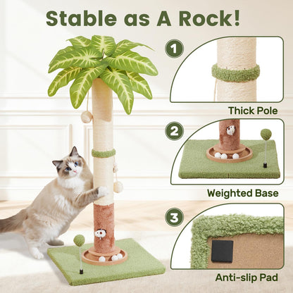 Cat Scratching Post for Indoor Large Kitten Scratch, 35" Tall