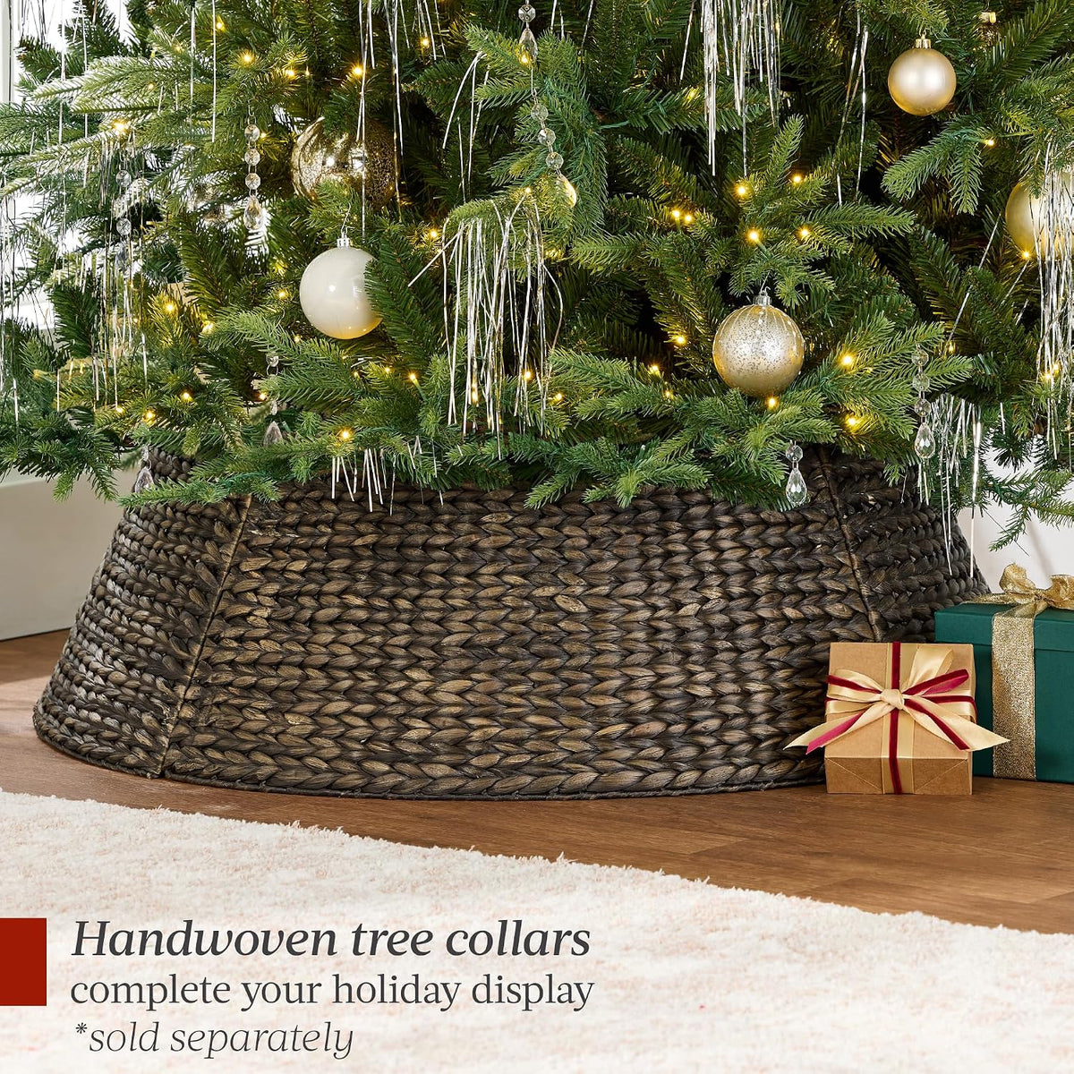 Full Aspen Christmas Tree, 6ft Pre-lit Realistic Noble Fir w/ 450 Glowing Micro LED Lights, 2-in-1 White & Multicolor