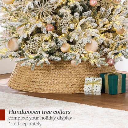 Full Aspen Christmas Tree, 6ft Pre-lit Realistic Noble Fir w/ 450 Glowing Micro LED Lights, 2-in-1 White & Multicolor