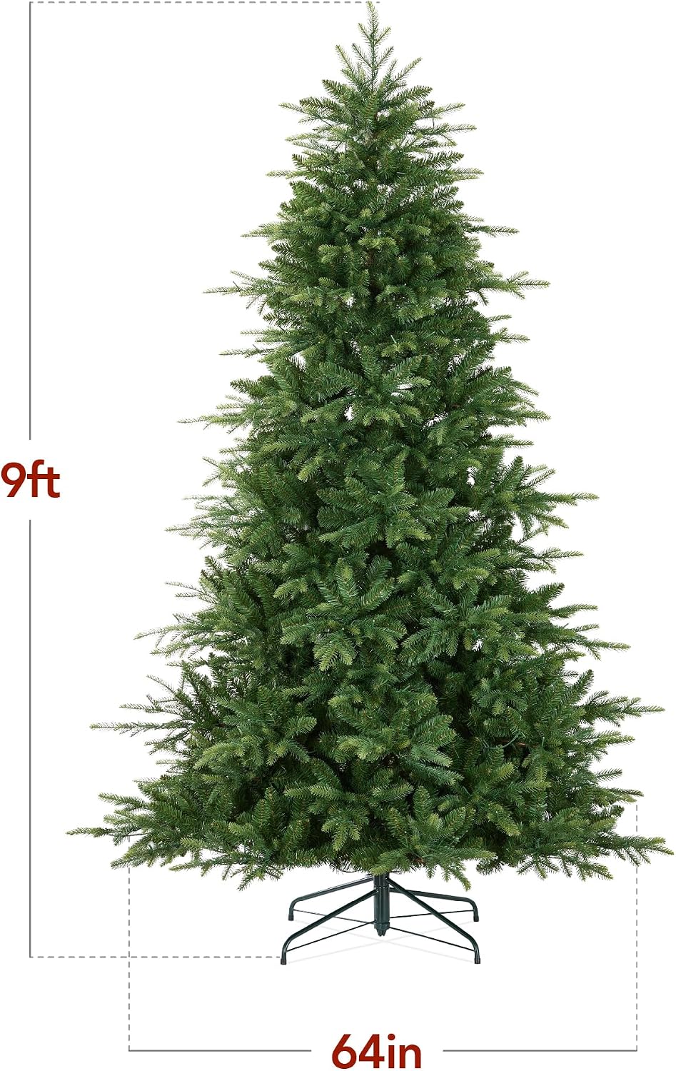 Full Aspen Christmas Tree, 6ft Pre-lit Realistic Noble Fir w/ 450 Glowing Micro LED Lights, 2-in-1 White & Multicolor