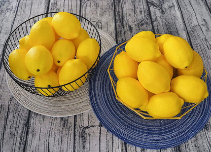 Artificial Lemons Simulation Lifelike Lemons Fake Fruit for Home Kitchen Wedding Party Decoration Photography (Big Size, Yellow)