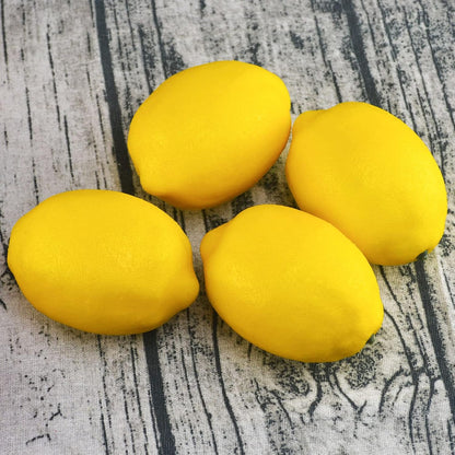 Artificial Lemons Simulation Lifelike Lemons Fake Fruit for Home Kitchen Wedding Party Decoration Photography (Big Size, Yellow)