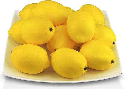 Artificial Lemons Simulation Lifelike Lemons Fake Fruit for Home Kitchen Wedding Party Decoration Photography (Big Size, Yellow)