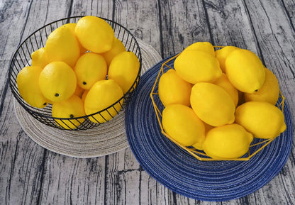 Artificial Lemons Simulation Lifelike Lemons Fake Fruit for Home Kitchen Wedding Party Decoration Photography (Big Size, Yellow)