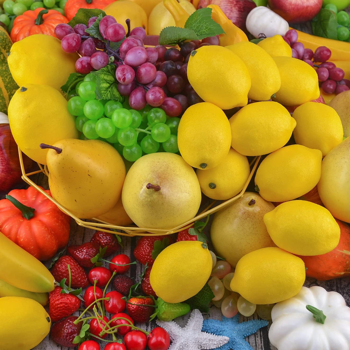 Artificial Lemons Simulation Lifelike Lemons Fake Fruit for Home Kitchen Wedding Party Decoration Photography (Big Size, Yellow)