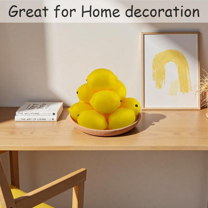 Artificial Lemons Simulation Lifelike Lemons Fake Fruit for Home Kitchen Wedding Party Decoration Photography (Big Size, Yellow)