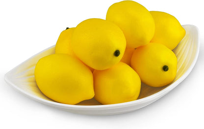Artificial Lemons Simulation Lifelike Lemons Fake Fruit for Home Kitchen Wedding Party Decoration Photography (Big Size, Yellow)