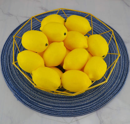 Artificial Lemons Simulation Lifelike Lemons Fake Fruit for Home Kitchen Wedding Party Decoration Photography (Big Size, Yellow)