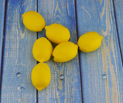 Artificial Lemons Simulation Lifelike Lemons Fake Fruit for Home Kitchen Wedding Party Decoration Photography (Big Size, Yellow)