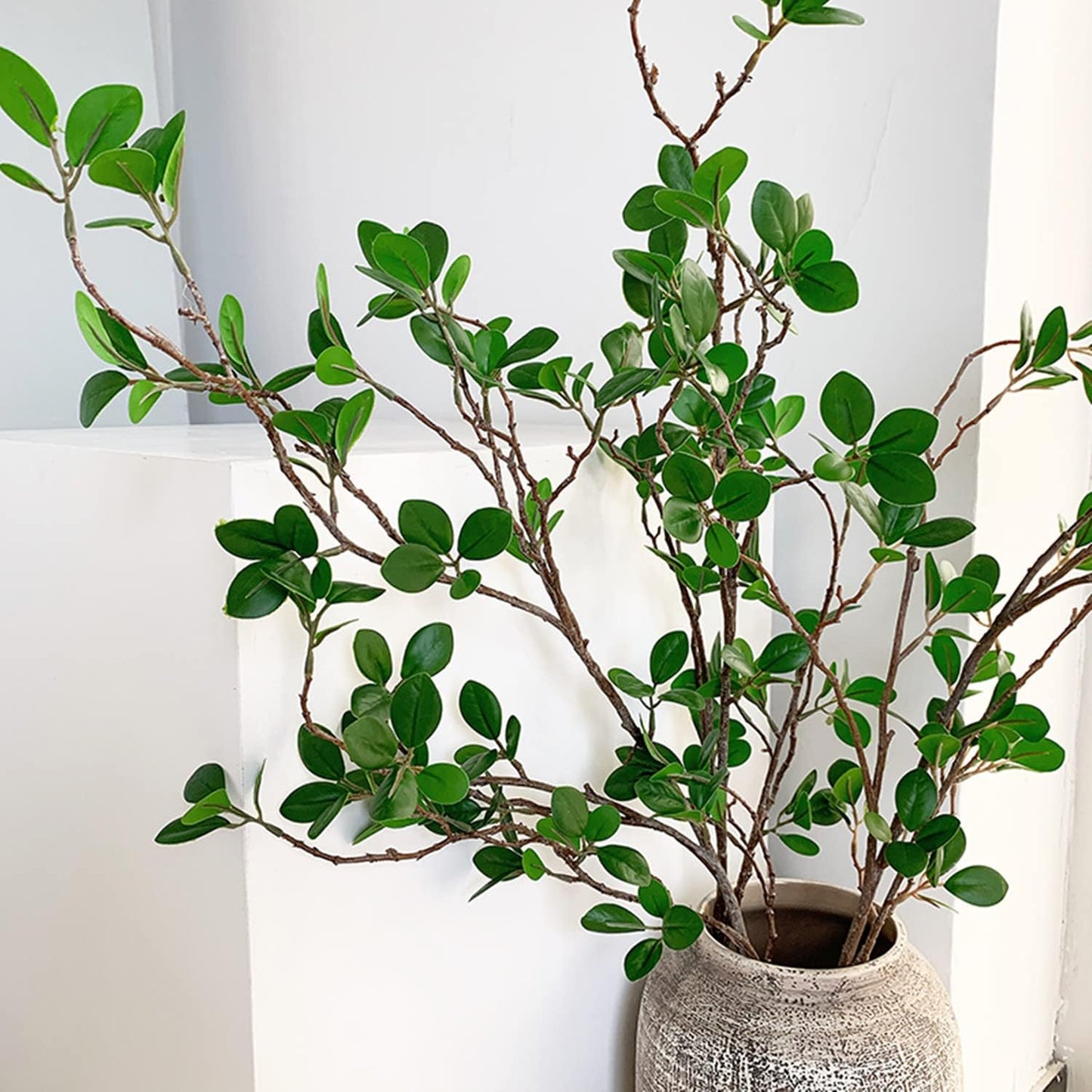 Artificial Plants,6PCS 39" Green Eucalyptus Faux Branches for Vase,Faux Greenery Stems Artificial Plants for Shop Garden Office Home Décor (6, Green Eucalyptus)