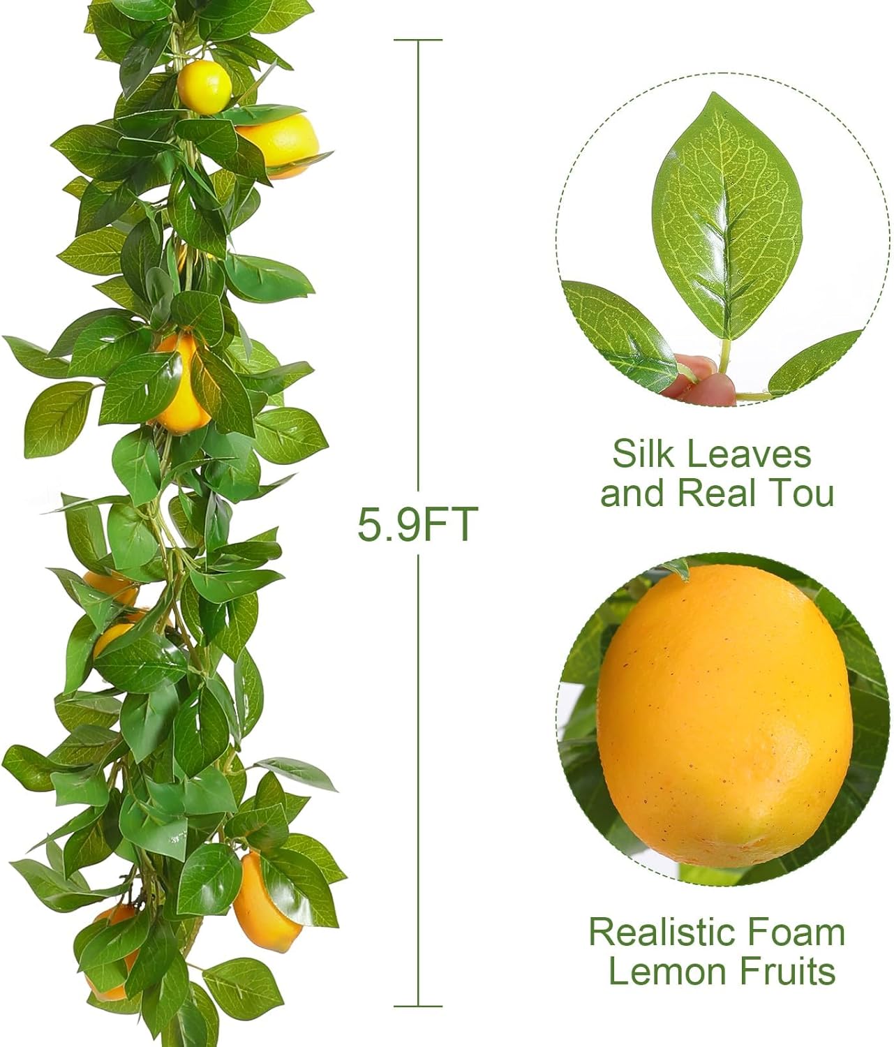 3Pcs Artificial Greenery Ivy Vines Kit, 6FT Odorless Silk Ivy Garland, Green Leaves Fake Hanging Plants, for Boho Decor, Home, Classroom, Wall, Party and Wedding Decoration