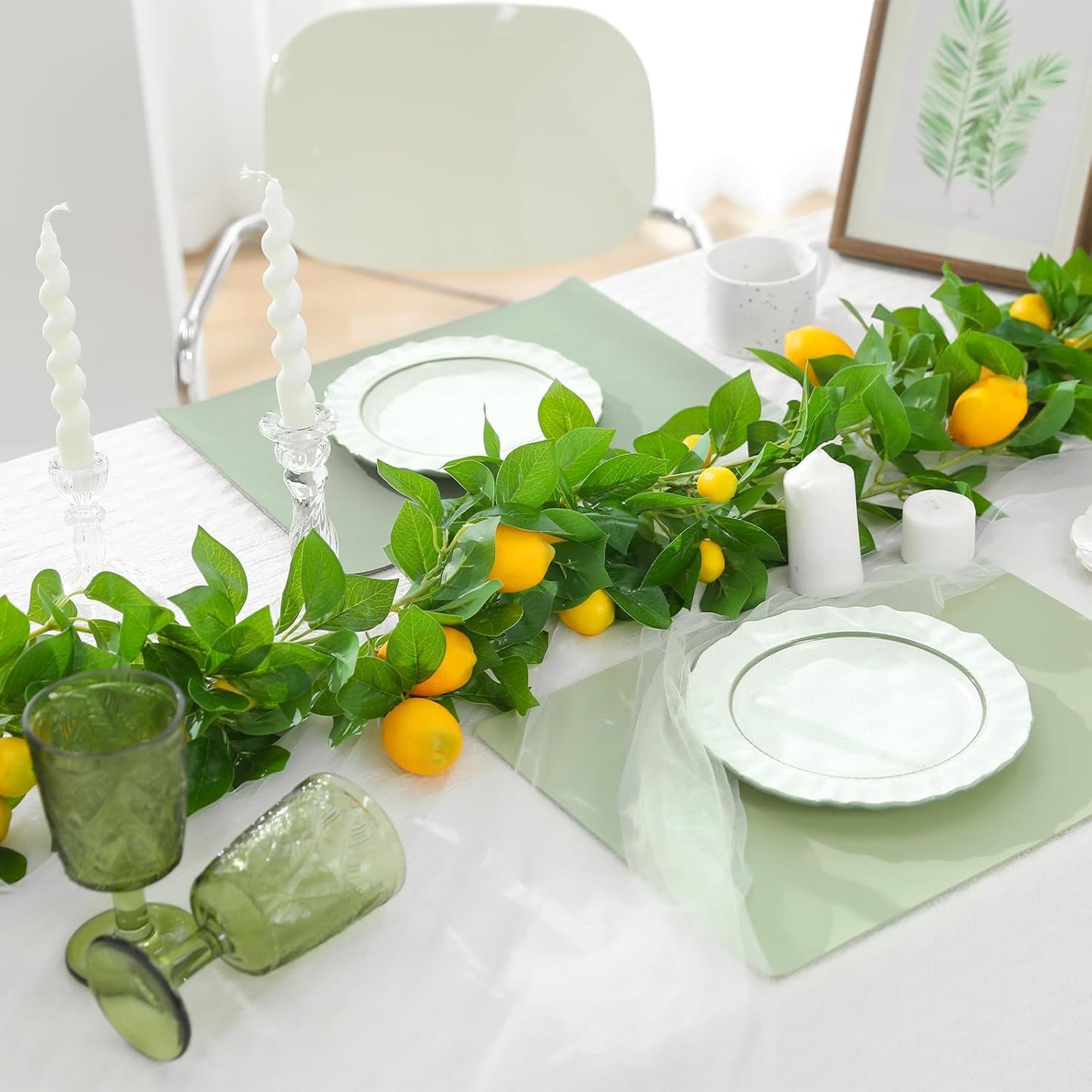 3Pcs Artificial Greenery Ivy Vines Kit, 6FT Odorless Silk Ivy Garland, Green Leaves Fake Hanging Plants, for Boho Decor, Home, Classroom, Wall, Party and Wedding Decoration