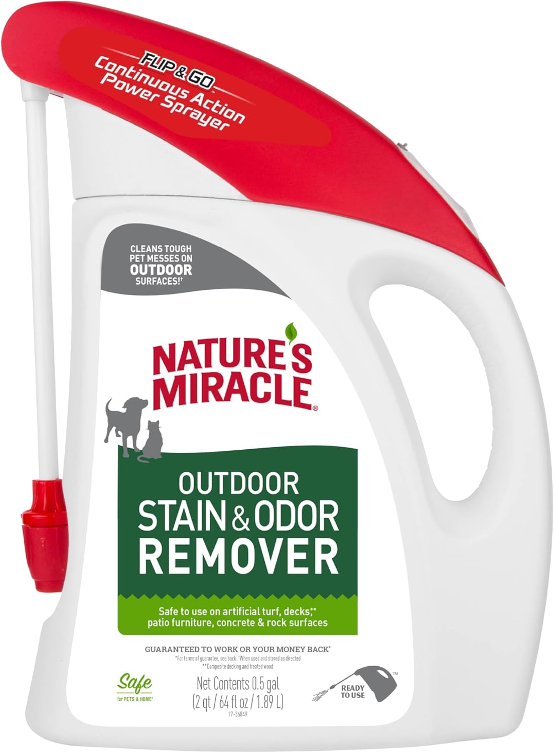 Outdoor Pet Stain & Odor Remover, 64 oz Flip & Go Sprayer