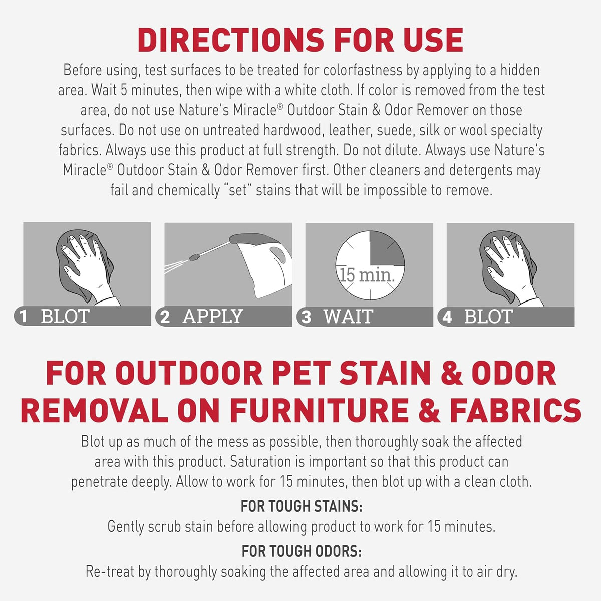 Outdoor Pet Stain & Odor Remover, 64 oz Flip & Go Sprayer