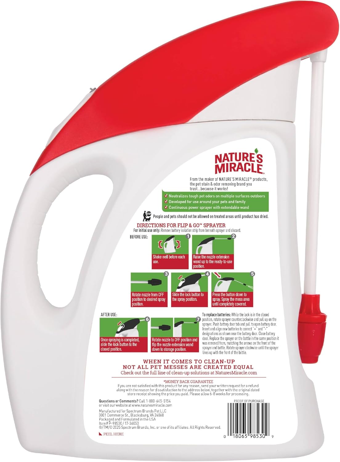 Outdoor Pet Stain & Odor Remover, 64 oz Flip & Go Sprayer