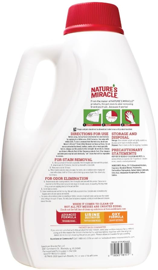 Outdoor Pet Stain & Odor Remover, 64 oz Flip & Go Sprayer