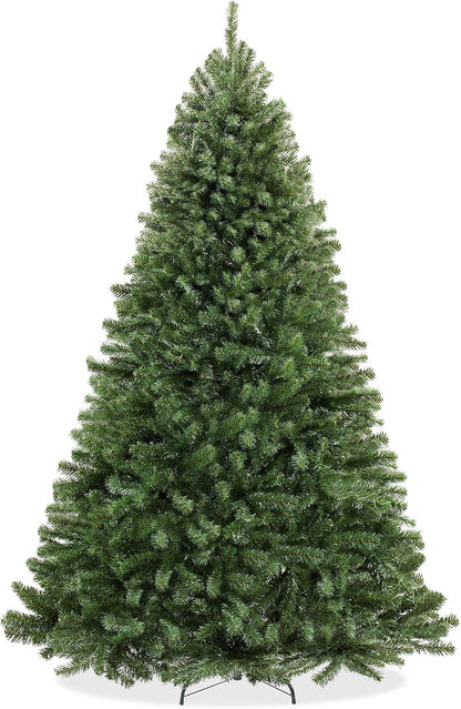 7.5FT Realistic Green Spruce Unlit Artificial Holiday Christmas Tree with Sturdy Metal Stand