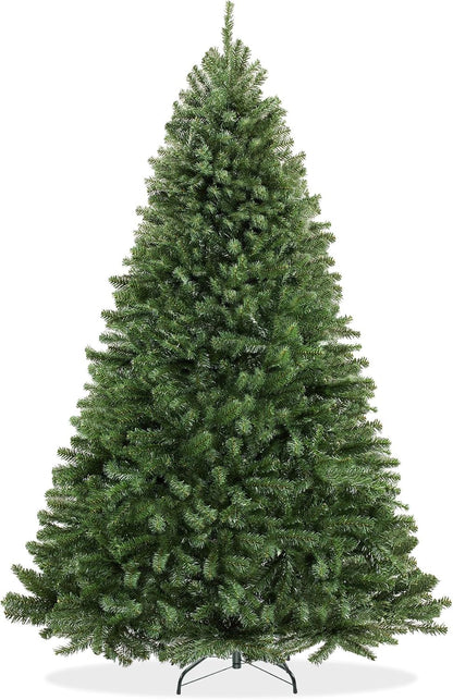 7.5FT Realistic Green Spruce Unlit Artificial Holiday Christmas Tree with Sturdy Metal Stand