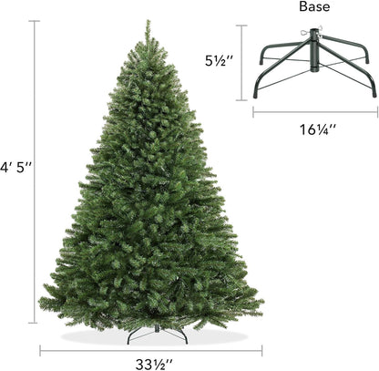 7.5FT Realistic Green Spruce Unlit Artificial Holiday Christmas Tree with Sturdy Metal Stand