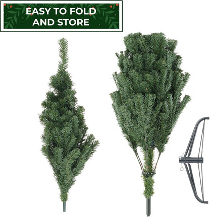 7.5FT Realistic Green Spruce Unlit Artificial Holiday Christmas Tree with Sturdy Metal Stand
