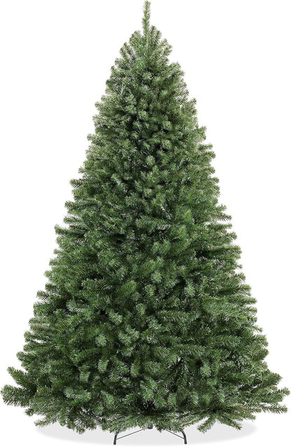 7.5FT Realistic Green Spruce Unlit Artificial Holiday Christmas Tree with Sturdy Metal Stand
