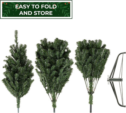 7.5FT Realistic Green Spruce Unlit Artificial Holiday Christmas Tree with Sturdy Metal Stand
