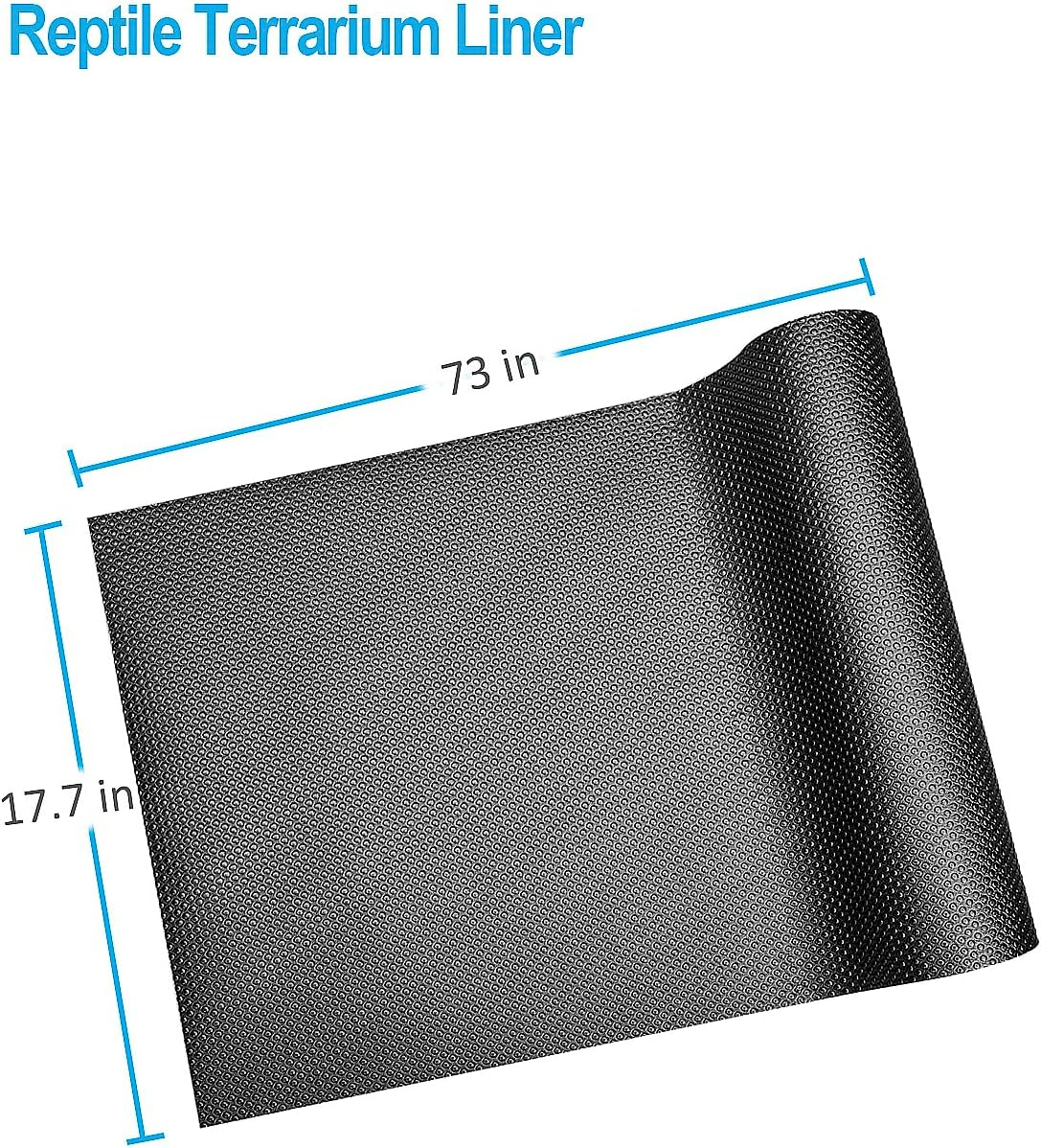 Bearded Dragon Tank Accessories, Reptile Terrarium Liner Substrate for Leopard Gecko, Snake, Lizard and Tortoise, Non-Adhesive Reptile Carpet Bedding for Reptile Tank, Black