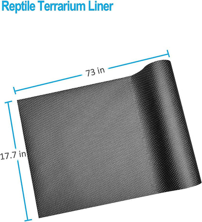 Bearded Dragon Tank Accessories, Reptile Terrarium Liner Substrate for Leopard Gecko, Snake, Lizard and Tortoise, Non-Adhesive Reptile Carpet Bedding for Reptile Tank, Black
