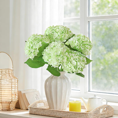 3 Pcs 21" Real Touch Blue Hydrangea Artificial Flowers with Stems, Fake Silk Flowers for Outdoors, Artificial Flowers for Home Decor Wedding Bouquets Centerpieces Vase