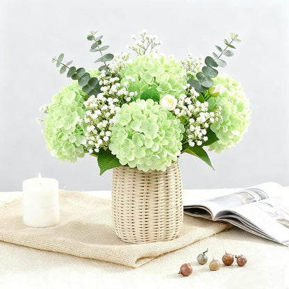 3 Pcs 21" Real Touch Blue Hydrangea Artificial Flowers with Stems, Fake Silk Flowers for Outdoors, Artificial Flowers for Home Decor Wedding Bouquets Centerpieces Vase