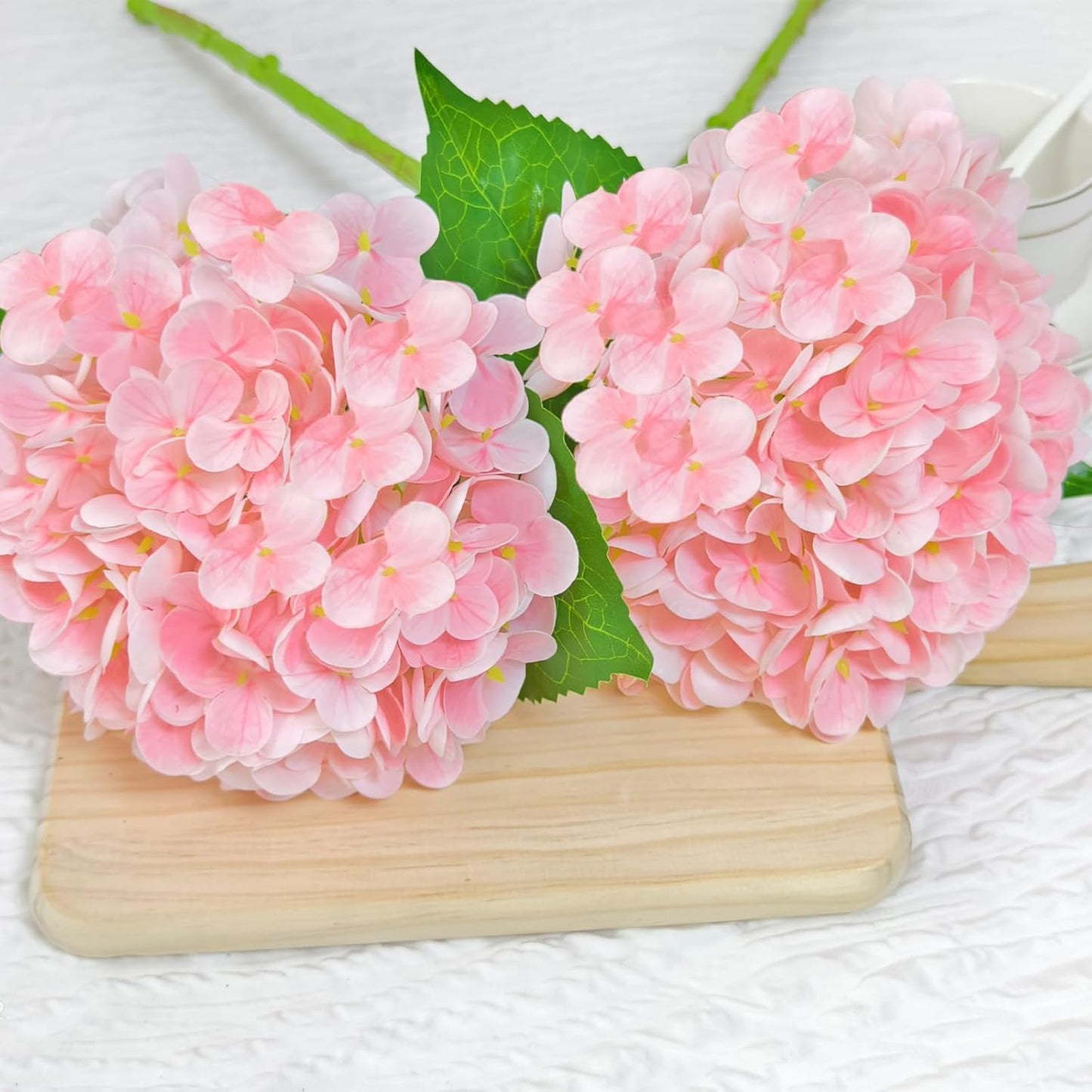 3 Pcs 21" Real Touch Blue Hydrangea Artificial Flowers with Stems, Fake Silk Flowers for Outdoors, Artificial Flowers for Home Decor Wedding Bouquets Centerpieces Vase