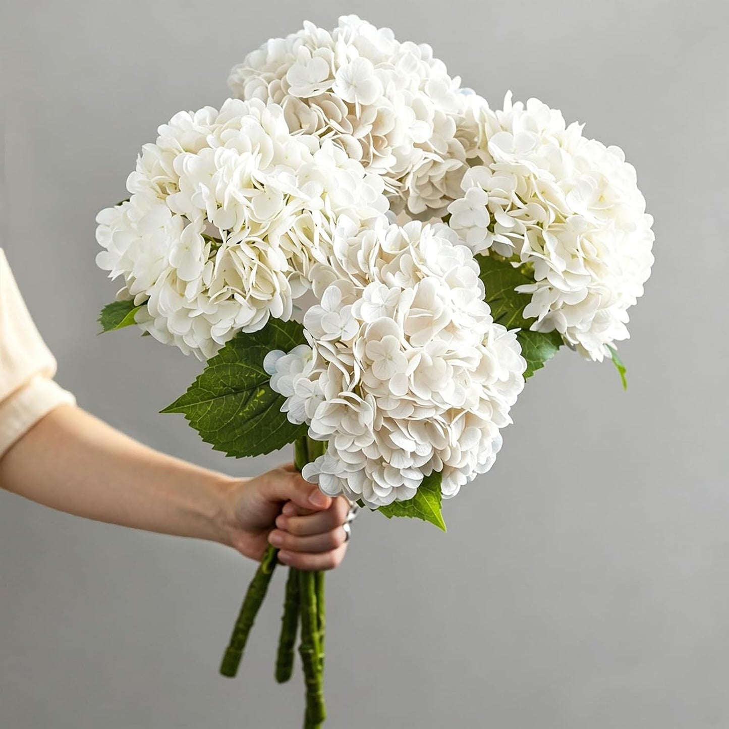 3 Pcs 21" Real Touch Blue Hydrangea Artificial Flowers with Stems, Fake Silk Flowers for Outdoors, Artificial Flowers for Home Decor Wedding Bouquets Centerpieces Vase