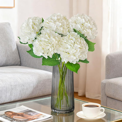 3 Pcs 21" Real Touch Blue Hydrangea Artificial Flowers with Stems, Fake Silk Flowers for Outdoors, Artificial Flowers for Home Decor Wedding Bouquets Centerpieces Vase