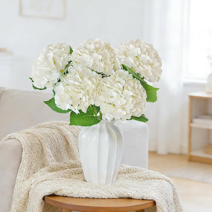 3 Pcs 21" Real Touch Blue Hydrangea Artificial Flowers with Stems, Fake Silk Flowers for Outdoors, Artificial Flowers for Home Decor Wedding Bouquets Centerpieces Vase