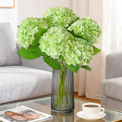 3 Pcs 21" Real Touch Blue Hydrangea Artificial Flowers with Stems, Fake Silk Flowers for Outdoors, Artificial Flowers for Home Decor Wedding Bouquets Centerpieces Vase