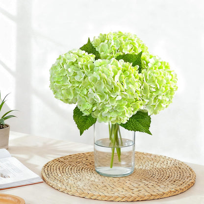 3 Pcs 21" Real Touch Blue Hydrangea Artificial Flowers with Stems, Fake Silk Flowers for Outdoors, Artificial Flowers for Home Decor Wedding Bouquets Centerpieces Vase