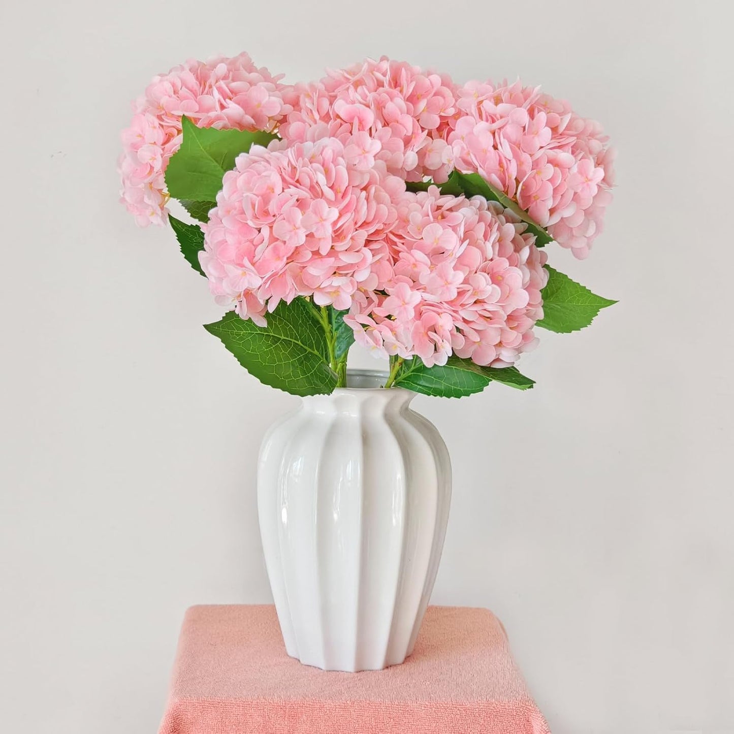 3 Pcs 21" Real Touch Blue Hydrangea Artificial Flowers with Stems, Fake Silk Flowers for Outdoors, Artificial Flowers for Home Decor Wedding Bouquets Centerpieces Vase