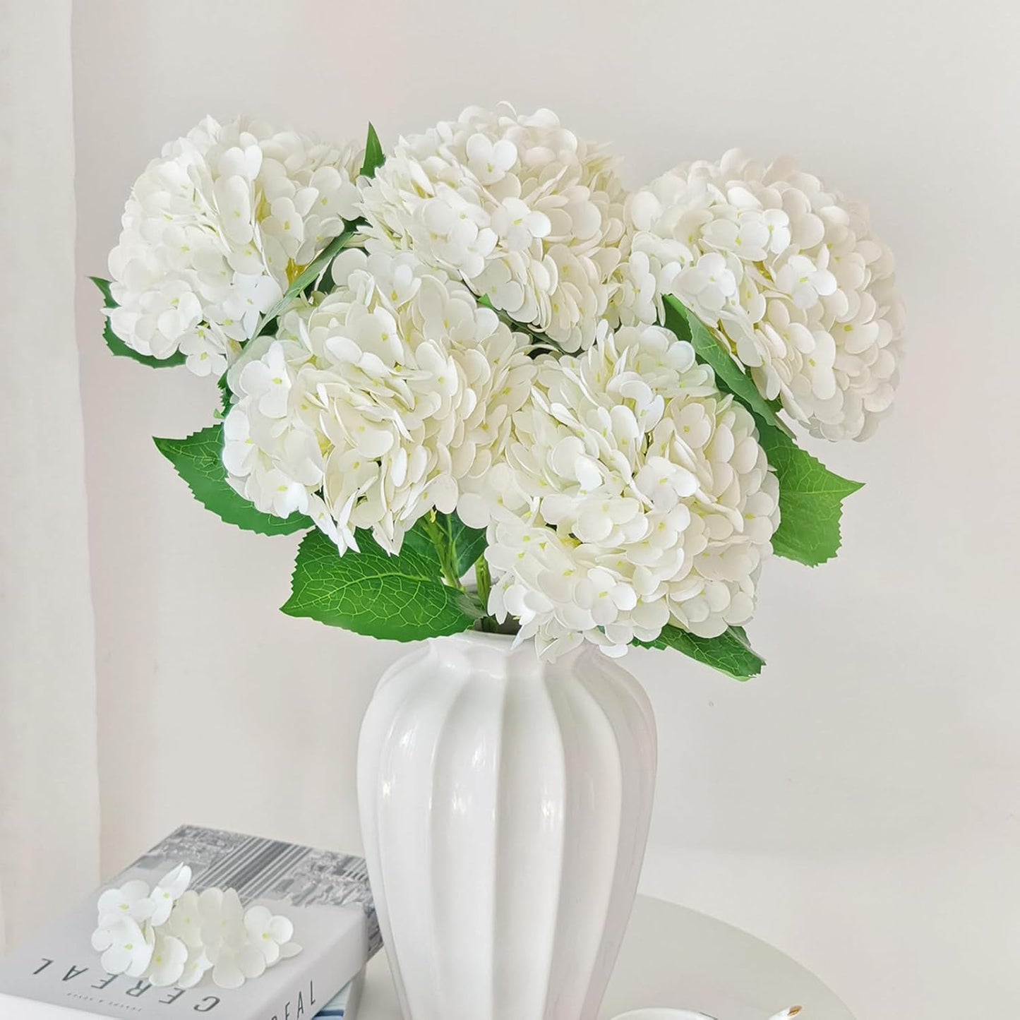 3 Pcs 21" Real Touch Blue Hydrangea Artificial Flowers with Stems, Fake Silk Flowers for Outdoors, Artificial Flowers for Home Decor Wedding Bouquets Centerpieces Vase