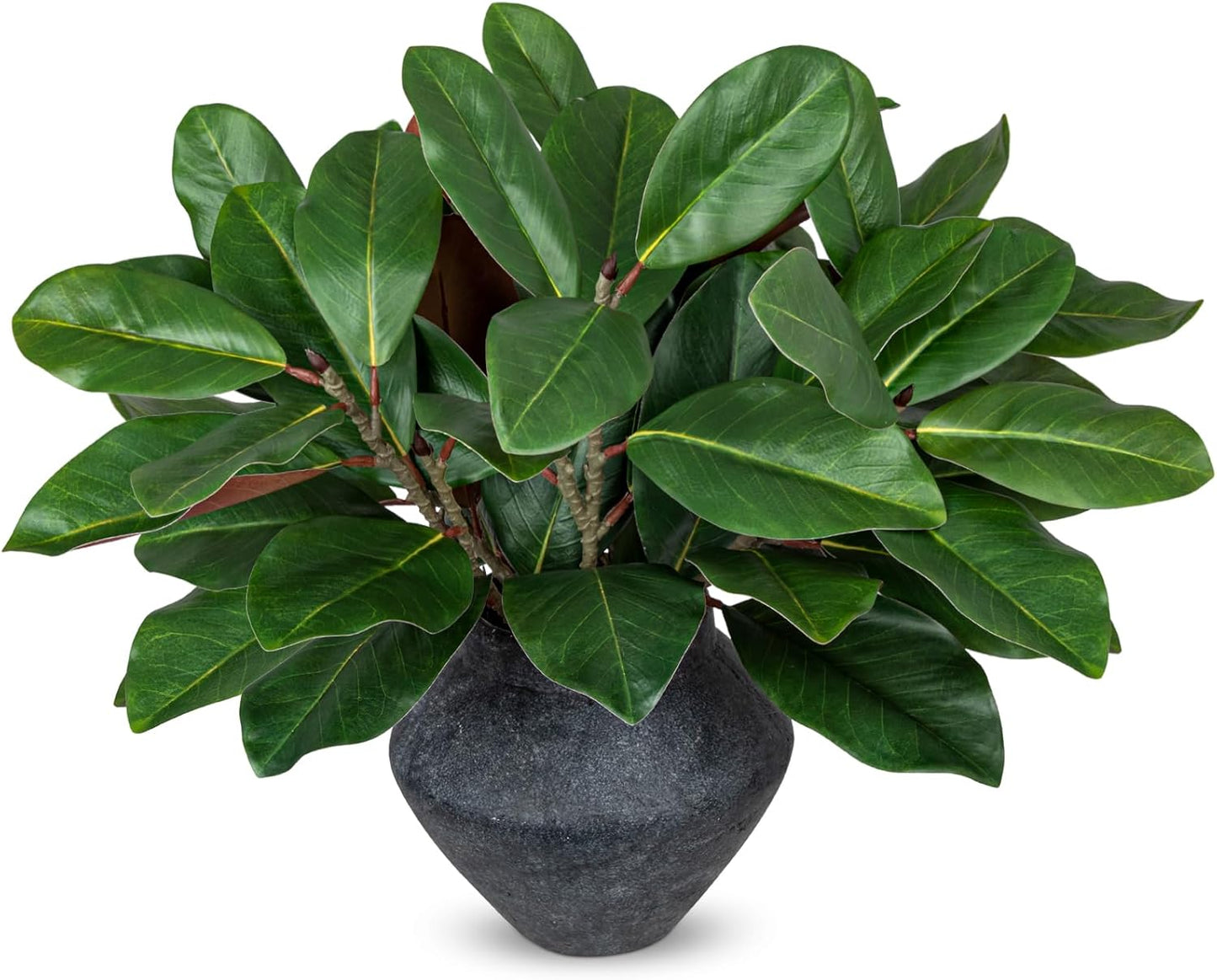 Artificial Magnolia Floral Stems 2PCS 19.7'' Tall Faux Magnolia Silk Flowers Bouquet Fake Greenery Branches for Home Wedding Arrangements Table Vase Centerpieces Rustic Decor(Vase not Included)
