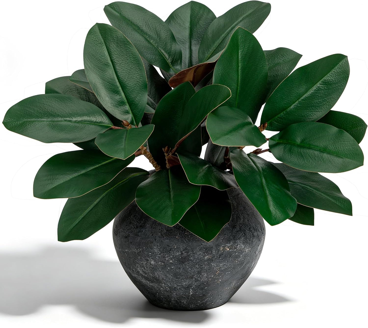 Artificial Magnolia Floral Stems 2PCS 19.7'' Tall Faux Magnolia Silk Flowers Bouquet Fake Greenery Branches for Home Wedding Arrangements Table Vase Centerpieces Rustic Decor(Vase not Included)