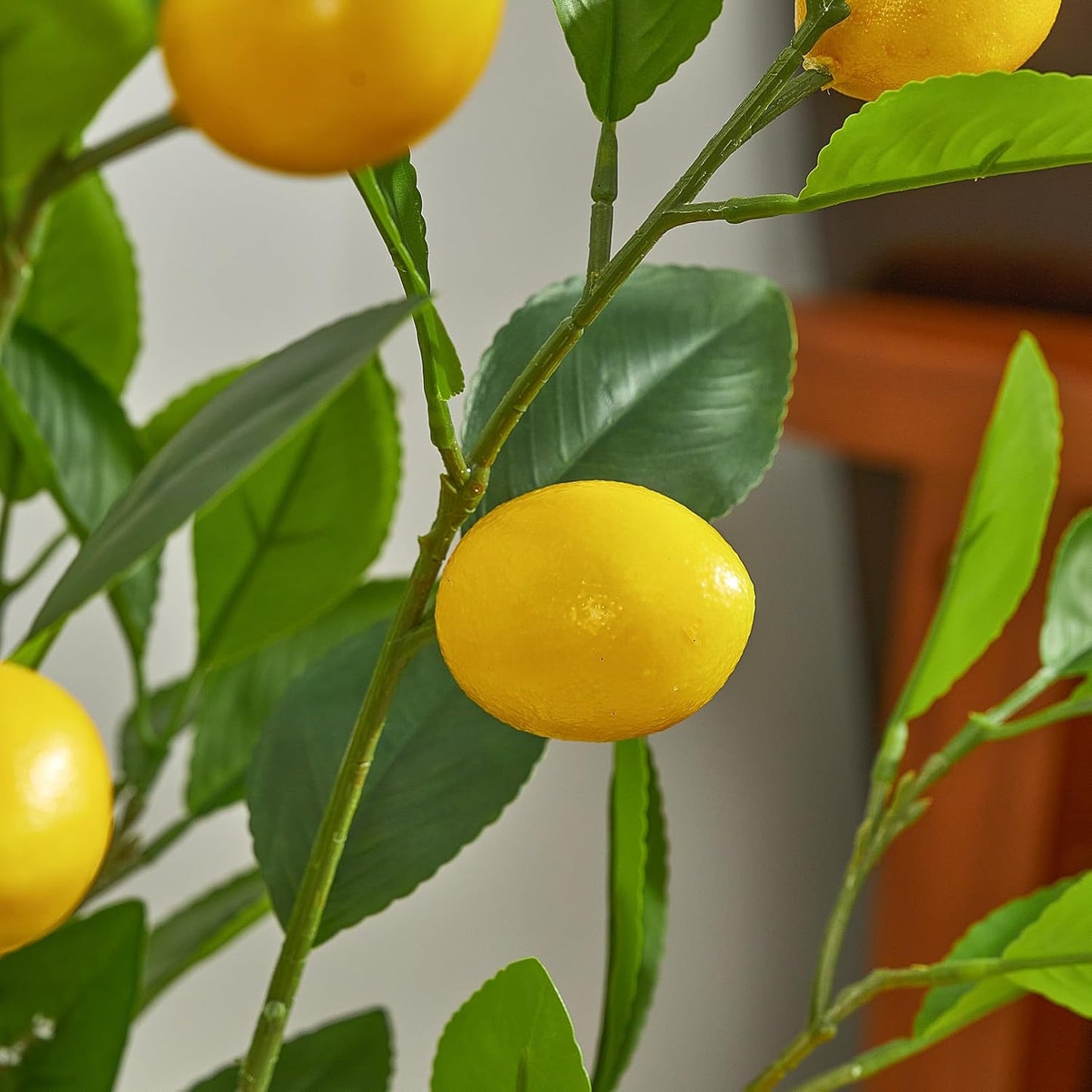 36 Inch Artificial Lemon Branches for Vases Greenery Stems with Faux Fruits Realistic Lifelike Fake Lemon Tree Branch for Home, Dining Table, Kitchen Decor