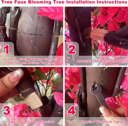 Large Pink Artificial Bougainvillea Tree Artificial Tree for Landscape and Venue Decoration - Indoor Outdoor Use (1.5x1.2m)