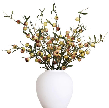 Artificial Plants,4Pcs 35" Faux Branches for Vase,Faux Stems,Fake Plants Greenery Stems for Shop Office Kitchen Home Decor (4, Pomegranate)