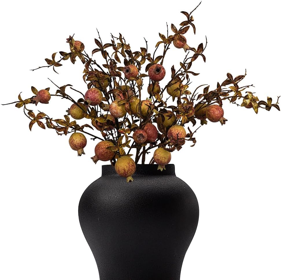 Artificial Plants,4Pcs 35" Faux Branches for Vase,Faux Stems,Fake Plants Greenery Stems for Shop Office Kitchen Home Decor (4, Pomegranate)
